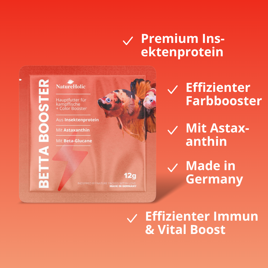 Premium Betta-Futter mit Insektenprotein und Astaxanthin